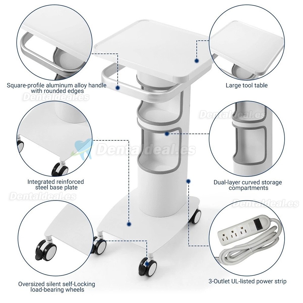 Likaymo GM-1 Carro Dental M&oacute;vil de Aleaci&oacute;n de Aluminio con Ruedas Giratorias 360&deg;